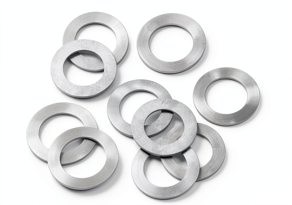 Installing Precision Brand Steel Round Shims Arbor Spacers Industrial on a wooden desk