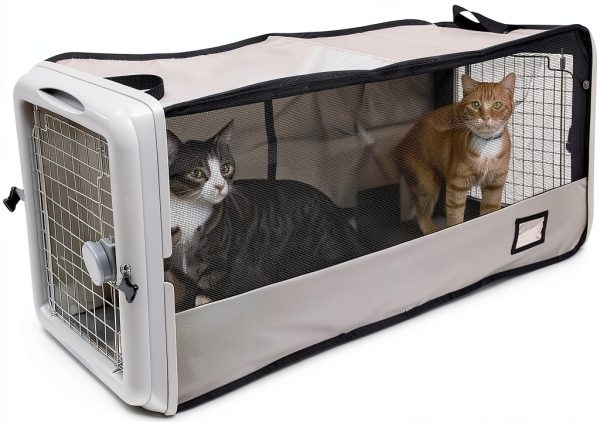 Sporpet Designs Small Animal Car Carrier with Mesh Gates White-0
