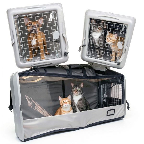 Sporpet Designs Small Animal Car Carrier with Mesh Gates White-2