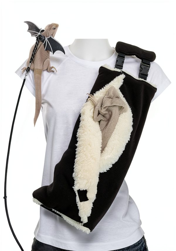 Small Animal Sling Carrier Watfoon Pets BLKXL Plush Fleece Bag-0