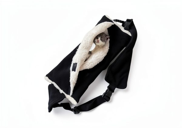 Small Animal Sling Carrier Watfoon Pets BLKXL Plush Fleece Bag-2