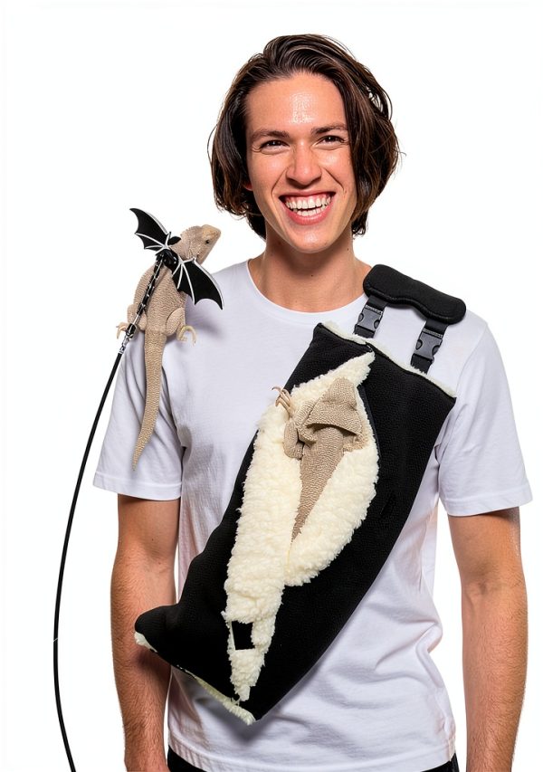 Small Animal Sling Carrier Watfoon Pets BLKXL Plush Fleece Bag-5