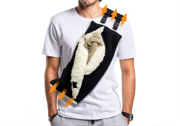 Small Animal Sling Carrier Watfoon Pets BLKXL Plush Fleece Bag-3