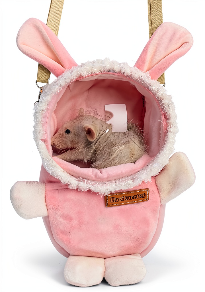 Unboxing and setup of HardcorePet G400 rabbit‑shaped small animal carrier on a kitchen counter