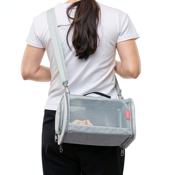 Small Animal Carrier ioview Foldable Large Pet Bag Gray-4