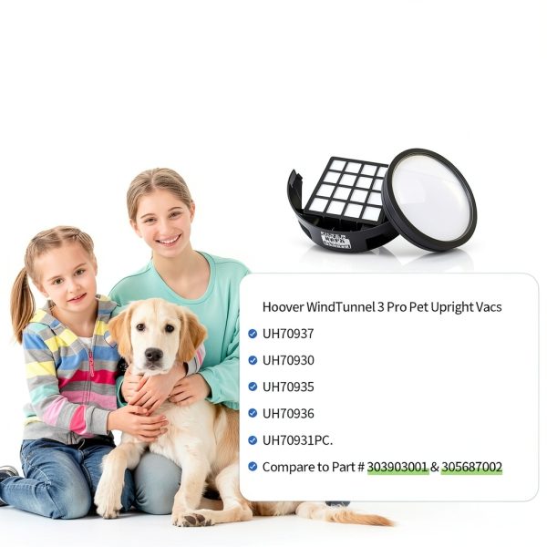 Hoover WindTunnel 3 Pro Filter 2-Pack Replacement Gudotra UH70930/31PC-5