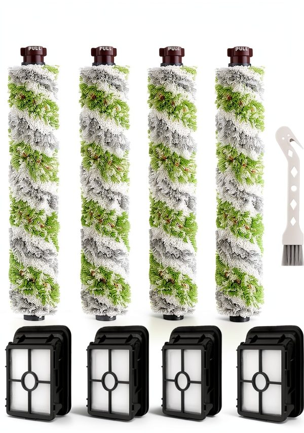 Bissell CrossWave Pet Pro 8 Set Parts 4 Brush Rolls and 4 Filters-0